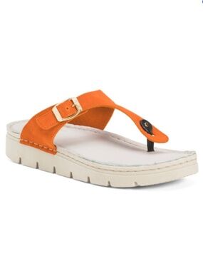 Rizzoli Arancio Suede Thong Sandal Orange SZ 10/EU 41
